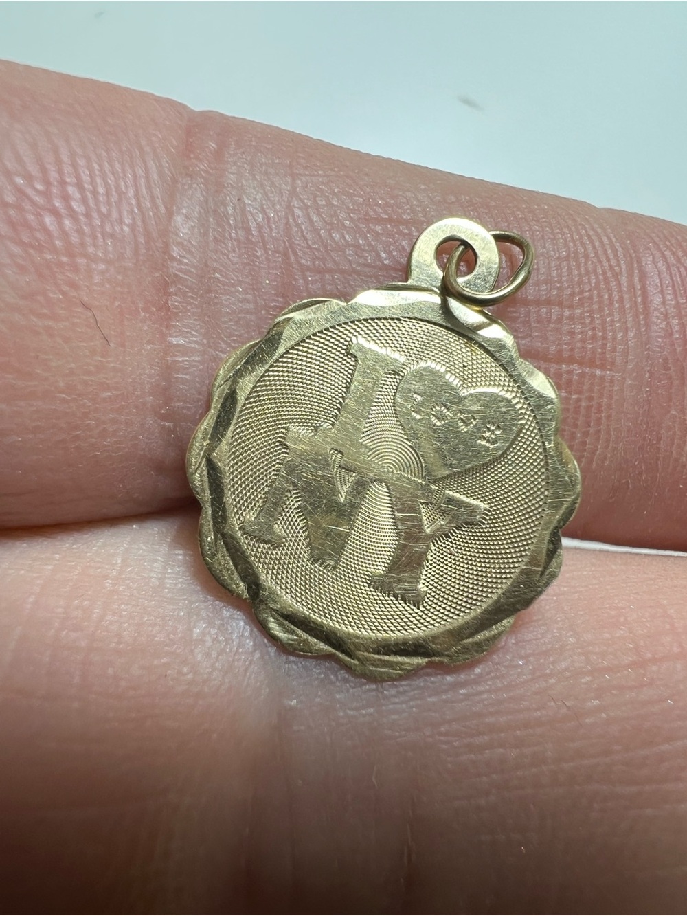 14k yellow gold I love New York Pendant - Picture 10 of 15
